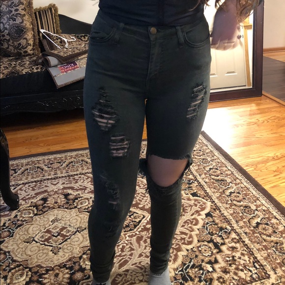 Fashion Nova Jeans glistening Jeans Olive size 1